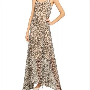 Theory Silk  Leopard Print Maxi Dress sz 4